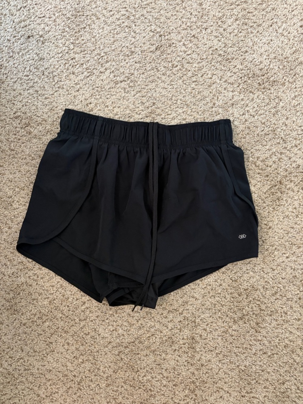 Women’s Black Athletic Shorts with Elastic Waist and Drawstring